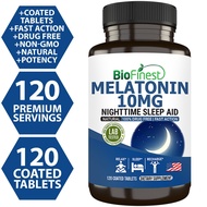 Biofinest Melatonin 5mg 10mg Supplement - Fast Action Natural Nighttime Sleep Aid Normal Sleep Cycle