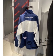 Balenciaga/Balenciaga Contrast Stitching Denim Jacket Men Cardigan Jacket Women Windbreaker Jacket O