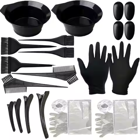 Hair Dyeing Tools Set Home Salon Hair Dyeing Brush Hair Dyeing Cream Bowl Coloring Brush Comb Earcap