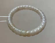 和田圓條扭紋玉手鐲 - 灑金