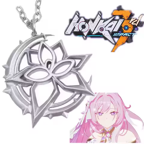 Game Honkai Impact 3 Elysia Cosplay 3D Alloy Pendant Necklace Unisex Jewelry Accessories Props Xmas 
