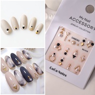 Mj Series Manicure Stickers Transparent Minimalist Pearl Wearable Nail Jewelry ins Black White Nail 