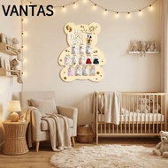 VANTAS Photo Display Board, Cute Wood Board Photo Frame, Baby Keepsake Bear Shape 12 Months Mileston