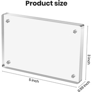 Picture Frames Acrylic 3 Pack, 3x5 Inches Acrylic Frame, Horizontal Magnet Double Sided Picture Fram