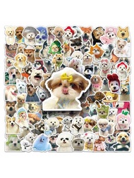 100入組可愛狗狗系列塗鴉貼紙,適用於行李箱、手機殼、筆記本電腦、頭盔、滑板等,防水裝飾貼紙diy創意