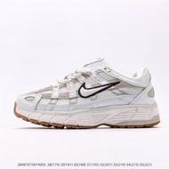 NK P-6000Metallic Silver Low-Top Retro Torre Casual Sports Comfortable Jogging Shoes