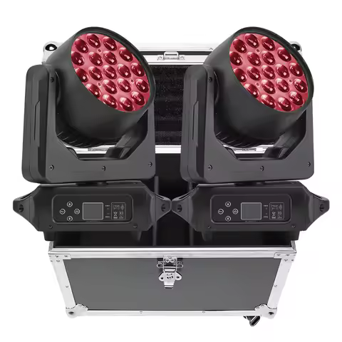 Zoom Lyre Wash Ligths 19X15W RGBW 4in1 Flightcase With DMX Wash RGBW Moving Head Light Stage Spotlig