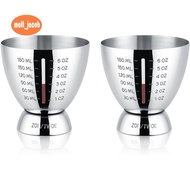 Cocktail for Bartending Jigger Stainless Steel Shot Measure Cup with Graduated Markings 1 Oz to 6 Oz