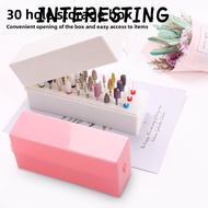 INTERESTING Nail Drill Bits Holder, 30 Holes Portable Design Dustproof Bit , Durable Dustproof Nail 