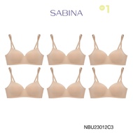 Sabina Bra (Set Of 6 Pieces) Pretty Perfect Level 1 Model Non-Wired Code NBU23012C3-Dark Flesh Color