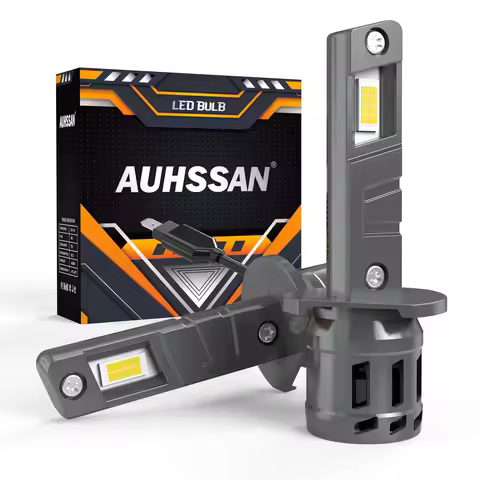 AUHSSAN 2pcs H1 Led Car Headlight with Fan Super Bright 6000K White High Power 20000Lm Car Head Lamp