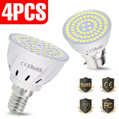 4PCS 220V E27 LED GU10 Spot Light Bulb MR16 Lamp AC 240V E14 Lampara LED Lamp Spotlight SMD2835 Corn