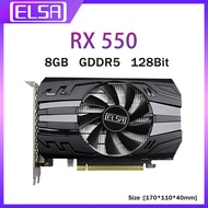 ELSA New AMD RX 550 GDDR5 4GB / 8GB Graphics Card 128Bit GPU RX550 Original Gaming Video Card For De