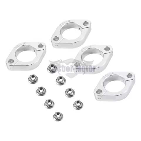 Gold Silver Exhaust Muffler Flange Split Clamps For Kawasaki Ninja 750R 1987-1990 1988 1989 Ninja ZX