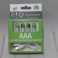 AA AAA Battery batteries 1.5V Lithium Type C USB Rechargeable 550mw
