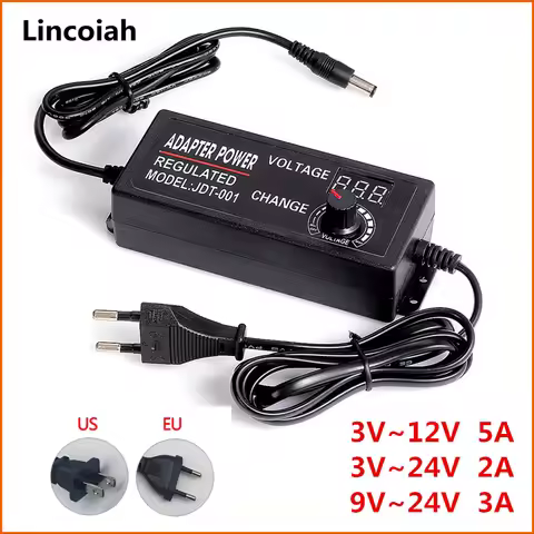 Adjustable 3V 4V 5V 6V 7V 8V 9V 10V 12V 13.5V 14V 15V 16V 18V 19V 20V 21V 24V 2A 3A 5A Power Adapter