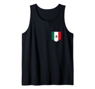 Mexico Flag Design with Printed Mexican Flag Pocket Tank Top