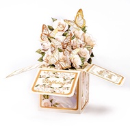 [Coisíní]3D pop-up rose butterfly birthday card, exquisite greeting card, souvenir gift, birthday 3D