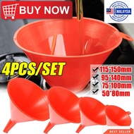 MH  4 Sizes Car Plastic Funnels Refueling Gasoline Funnels Tools Oil Filling Equipment Car Motorcycl