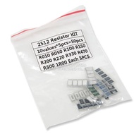 50PCS 1% 2512 SMD Resistor Samples kit 10ValueX5PCS=50pcs 1R00 R500 R470 R330 R220 R200 R150 R100 R0