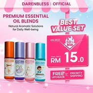 DARENBLESS Baby & Kids Essential Oil Roll-On Set (5.4ml x 4) | Natural Gentle Solutions for Sleep, D