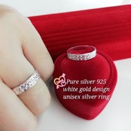 925 Silver Ring Unisex Couple Rings White Gold design R0173W  Cincin Lelaki Cincin Perempuan Perak Tulen 925纯银戒指