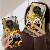 DMY cute panda case huawei mate 40 50 pro 30 20X 20 Pro 10 9 P50 pro P30 lite nova 4e P40 P20 P10 plus tempered glass cover