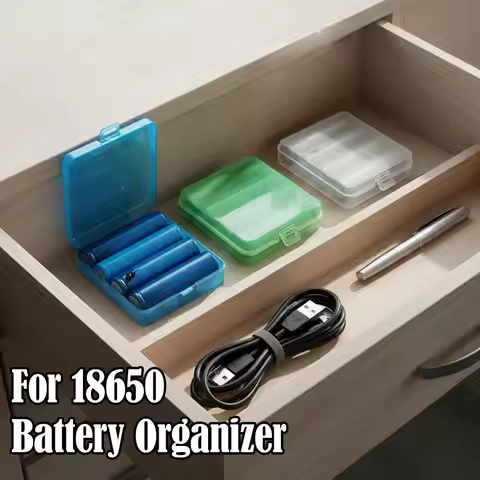 4-Cell 18650/18350 PP Battery Storage Case Non-Slip Anti-Abrasion with Carabiner Hook Portable Organ