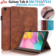 For Samsung Galaxy Tab A SM-T515 SM-T510 10.1-inch 2019 T510 T515 Tablet Case 3D Tree Style PU Leather Stand Flip Cover