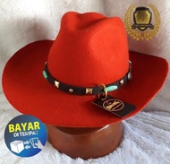 Fedora Hat FEDORA RED IMPORT WOOL 100% NEW FASHION