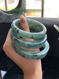 冰種翡翠天然翡翠玉鐲A玉手鐲 玉鈪 • 糯冰種油青翡翠毛胚