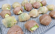Dehydrated Homemade Chicken Wrapped Brussel Sprout / Duck Wrapped Brussel Sprout /Dog Treats