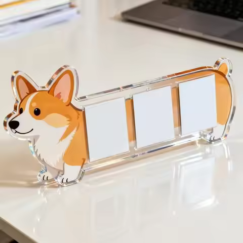 Cute Acrylic Picture Frames Dog Shaped Photo Display Photo Frames Collection Decor 3 Inches Desktop 