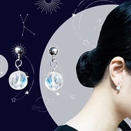 925純銀水晶耳環 -12星座女生誕生石【 巨蟹座 の 月亮石 】