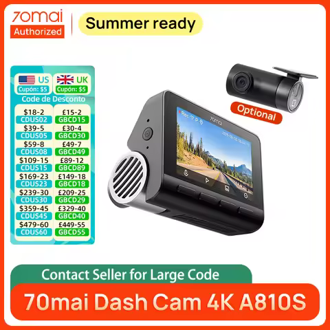 70mai 4K Dash Cam A810S IMX678 Sensor HDR Night Vision Supercapacitor Buffered Recording Support Par