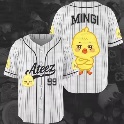 Summer Aniteez Characters Baseball Jersey Girl Casual Sports 3D Print Graphic Ateez Kid T-Shirt Men'