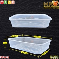 TAGE T 1000 650 750 1000 ml Rectangular PP Container & Lid ( 50sets± ) Lunch Box Disposable Box T-10