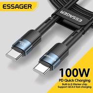 Essager USB C ถึง Type C สาย PD100W 60Wชาร์จเร็วสายชาร์จโทรศัพท์มือถือสำหรับ Xiaomi Samsung VIVO Macbook iPad