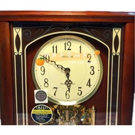 RHYTHM RHYTHM Music Desk Clock European Style Living Room Solid Wood Classical Art Clock Timekeeping