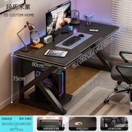 東西物聚 - 電腦枱 80x60x74cm 黑框架+碳纖維抗污面 不含圖上主機托 包送貨-電競遊戲桌 辦公枱 辦公桌 電腦桌
