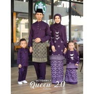 DARK PURPLE BAJU KURUNG SONGKET PRINTED