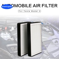[AME]2Pcs HEPA A/C Air Filter Replacement Activated Carbon Air Conditioning Filter for Tesla Model 3 Y