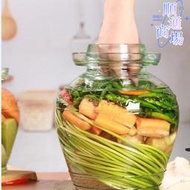 玻璃泡菜罈子醃菜罐大小號無鉛迷你泡菜缸泡菜瓶密封儲物罐醬菜瓶