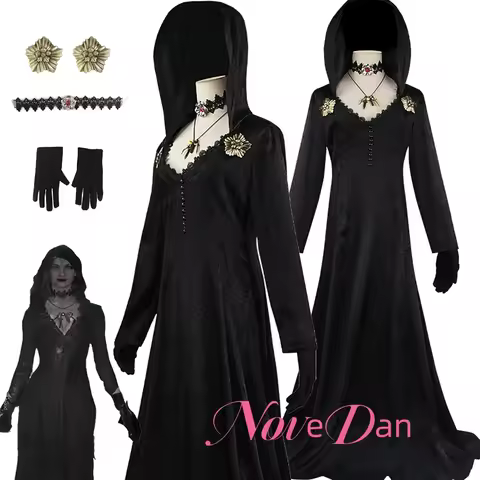 Resident 8 Village Cosplay Evil Bela Moth Lady Dimitrescu Costume Vampire Disguise Women Party Dress