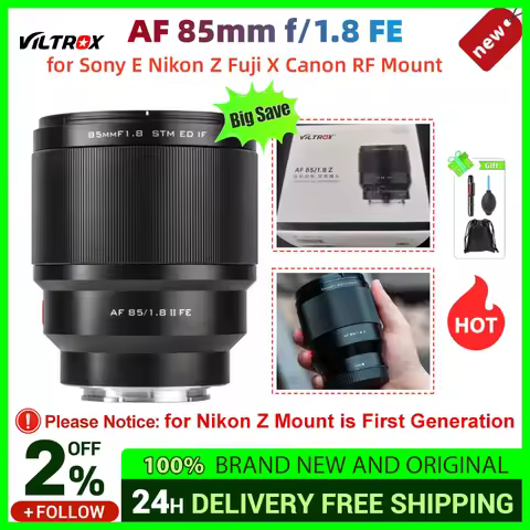 VILTROX 85mm F1.8 for Sony E Nikon Z Fuji X Mount Camera Lens Full Frame Portrait Auto Focus Lens