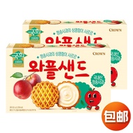 Korea Imported CROWN CROWN Apple Flavor Sandwich Waffle Biscuits Office Snacks Relieve Glutton Snack