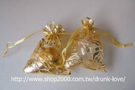 金色燙金玫瑰花雪紗袋 喜糖袋 束口袋 禮品袋 婚禮小物 結婚用品