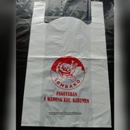 plastik kresek putih uk 35"55 sablon 1 warna