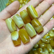 Yellow Agate Silk Agate Dzi Beads Barrel Beads Eyed Dzi Beads Barrel WSKD