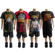 (HARGA BORONG) Baju Game PUBG Sepasang Budak 2in1 / Baju Sepasang / Kids PUBG BATTLEGROUND T-Shirt Set FULL PRINT MTN